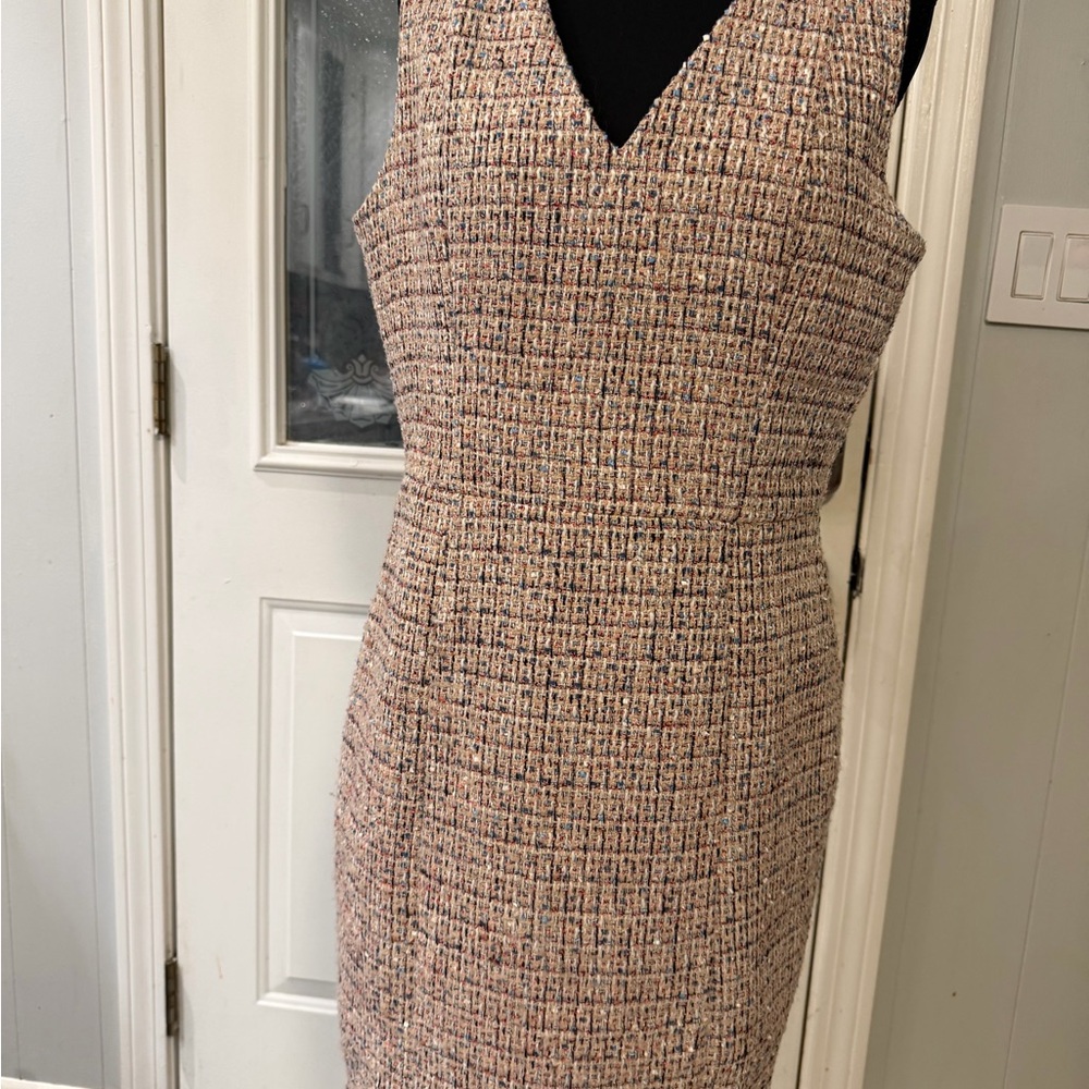 White House Black Market Tweed Sleeveless Midi Dress